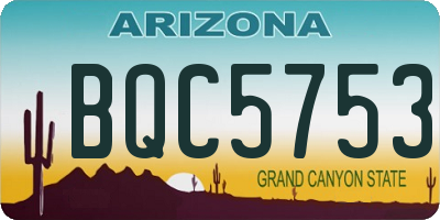 AZ license plate BQC5753