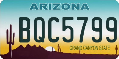 AZ license plate BQC5799