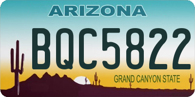 AZ license plate BQC5822