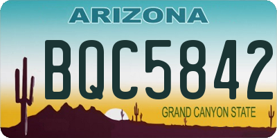 AZ license plate BQC5842