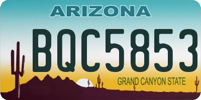 AZ license plate BQC5853