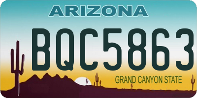 AZ license plate BQC5863