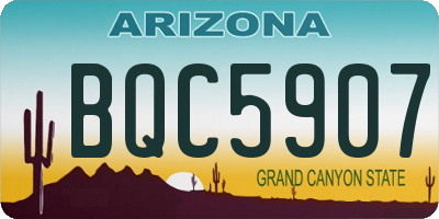 AZ license plate BQC5907