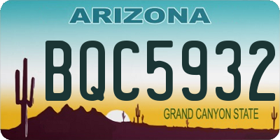 AZ license plate BQC5932