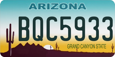 AZ license plate BQC5933
