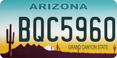 AZ license plate BQC5960