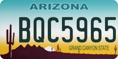 AZ license plate BQC5965