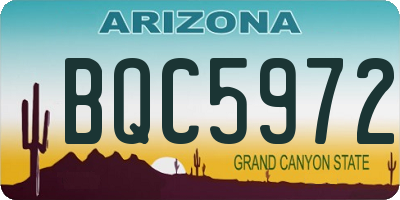 AZ license plate BQC5972