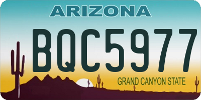 AZ license plate BQC5977