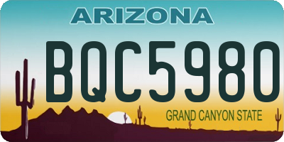 AZ license plate BQC5980