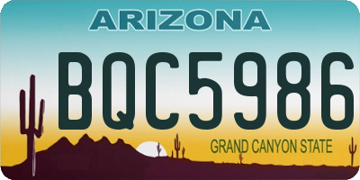 AZ license plate BQC5986