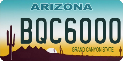 AZ license plate BQC6000