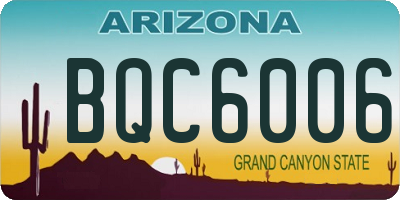 AZ license plate BQC6006