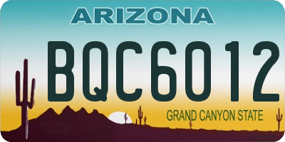 AZ license plate BQC6012