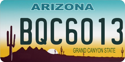 AZ license plate BQC6013