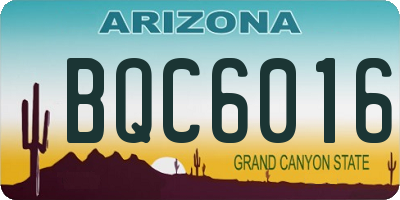 AZ license plate BQC6016