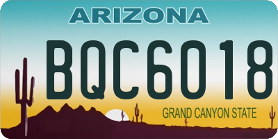 AZ license plate BQC6018