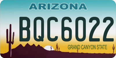 AZ license plate BQC6022