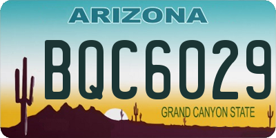 AZ license plate BQC6029