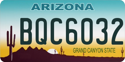 AZ license plate BQC6032