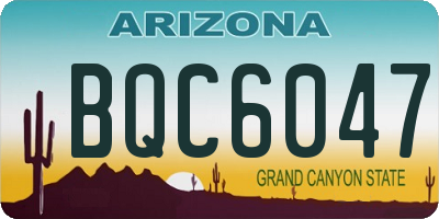 AZ license plate BQC6047
