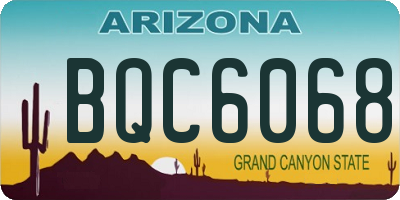 AZ license plate BQC6068