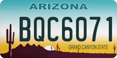AZ license plate BQC6071