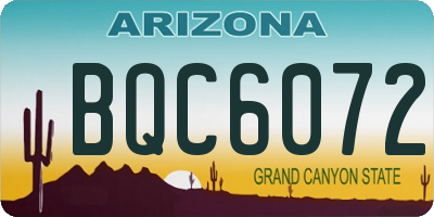 AZ license plate BQC6072
