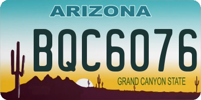 AZ license plate BQC6076