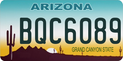 AZ license plate BQC6089