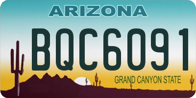 AZ license plate BQC6091