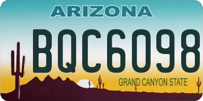 AZ license plate BQC6098