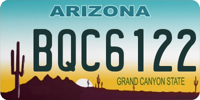 AZ license plate BQC6122