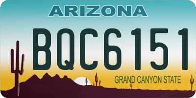 AZ license plate BQC6151