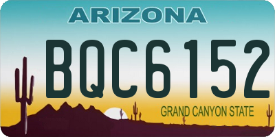 AZ license plate BQC6152