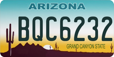 AZ license plate BQC6232