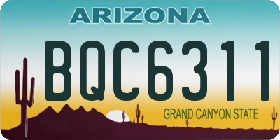 AZ license plate BQC6311