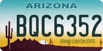 AZ license plate BQC6352