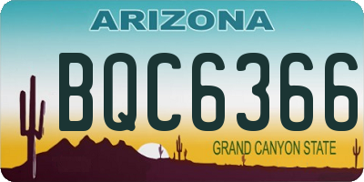 AZ license plate BQC6366