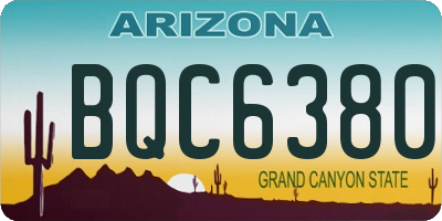 AZ license plate BQC6380