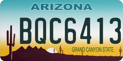 AZ license plate BQC6413