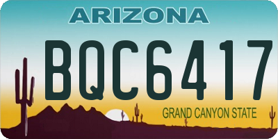 AZ license plate BQC6417