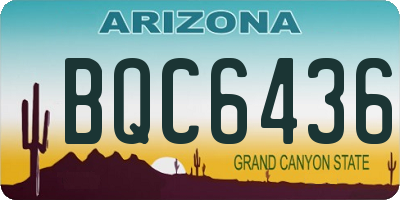 AZ license plate BQC6436