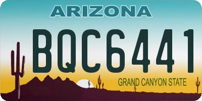 AZ license plate BQC6441