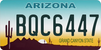 AZ license plate BQC6447