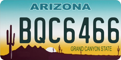 AZ license plate BQC6466