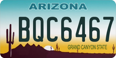 AZ license plate BQC6467