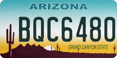 AZ license plate BQC6480