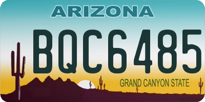 AZ license plate BQC6485