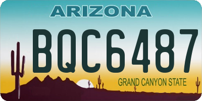 AZ license plate BQC6487